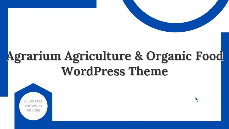 Agrarium Agriculture & Organic Food WordPress Theme