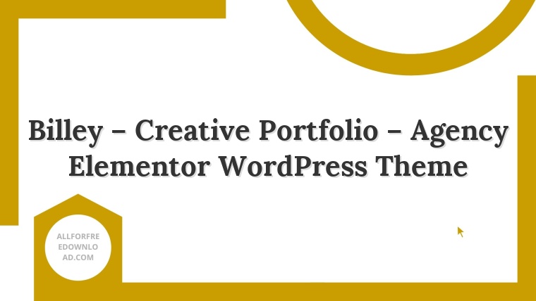 Billey – Creative Portfolio – Agency Elementor WordPress Theme
