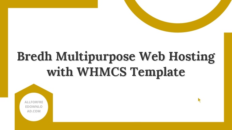 Bredh Multipurpose Web Hosting with WHMCS Template