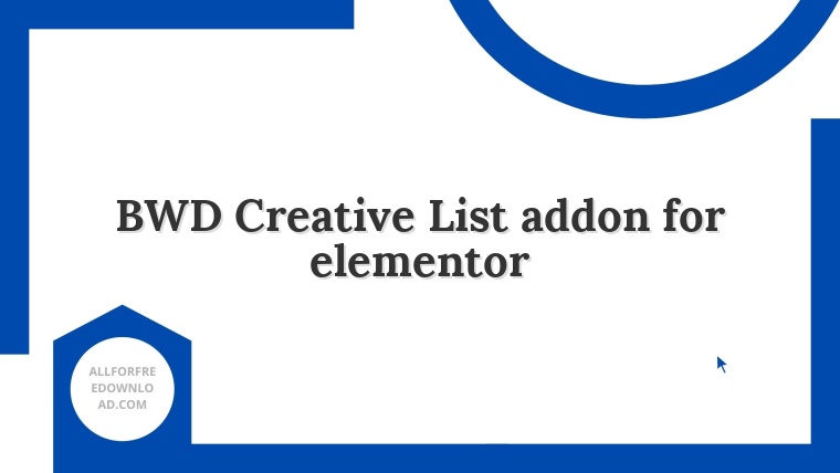BWD Creative List addon for elementor
