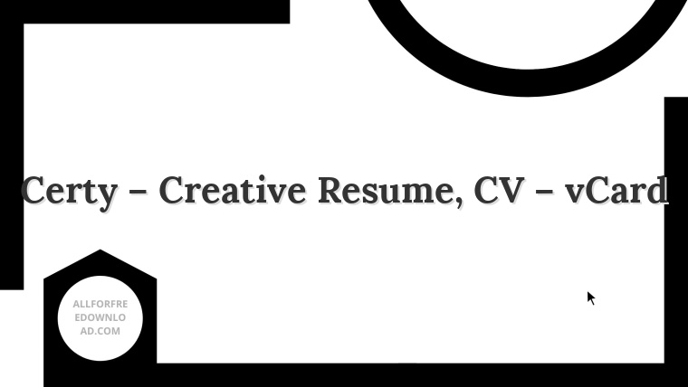 Certy – Creative Resume, CV – vCard