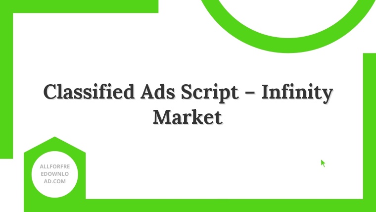 Classified Ads Script – Infinity Market