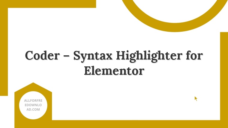 Coder – Syntax Highlighter for Elementor