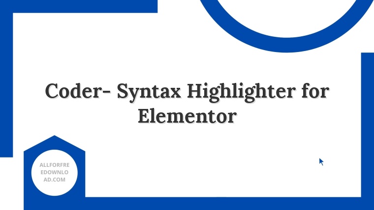 Coder- Syntax Highlighter for Elementor