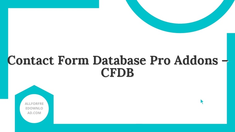 Contact Form Database Pro Addons – CFDB
