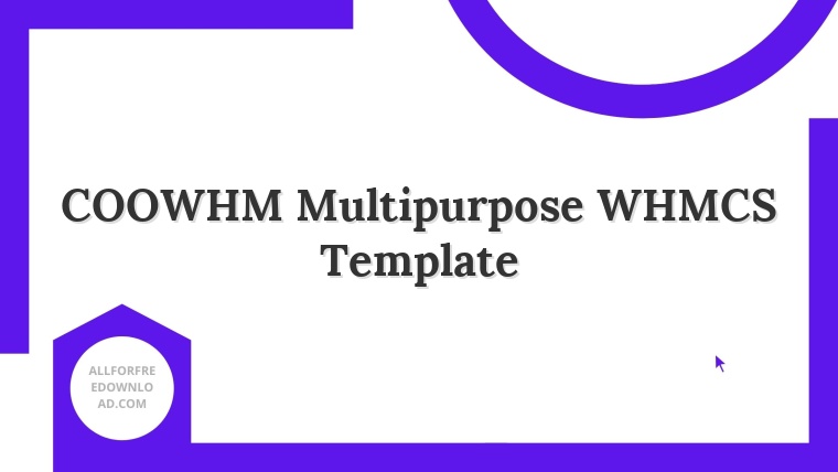 COOWHM Multipurpose WHMCS Template