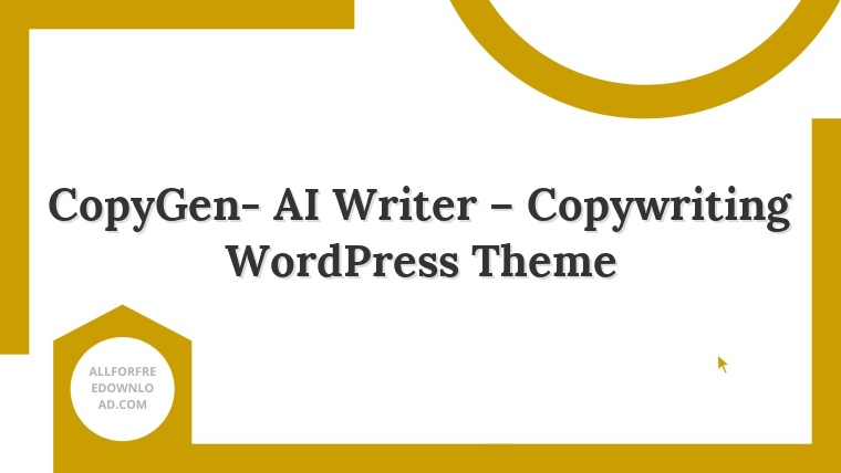 CopyGen- AI Writer – Copywriting WordPress Theme