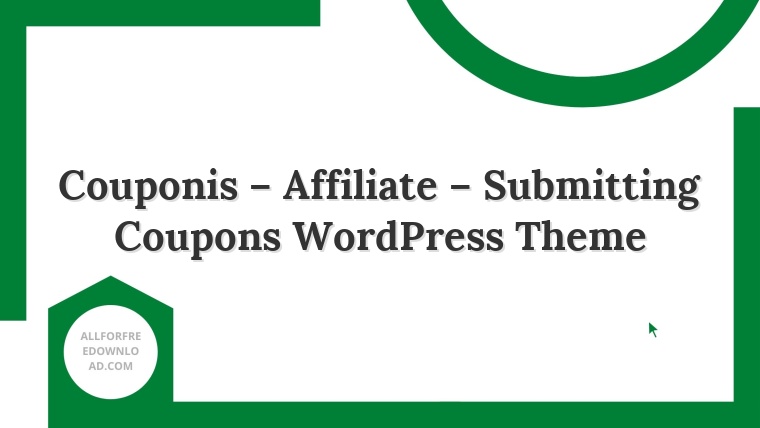 Couponis – Affiliate – Submitting Coupons WordPress Theme