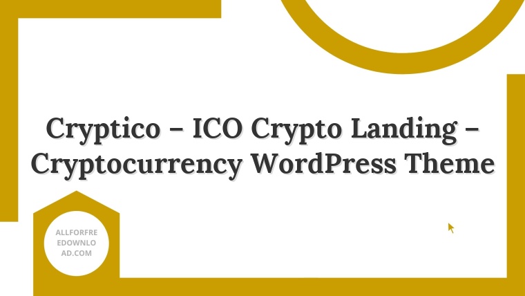 Cryptico – ICO Crypto Landing – Cryptocurrency WordPress Theme