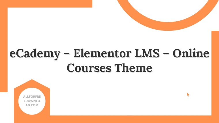 eCademy – Elementor LMS – Online Courses Theme