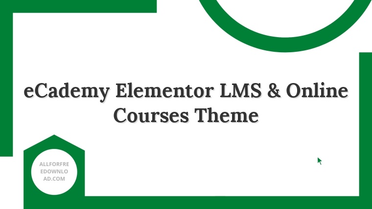 eCademy Elementor LMS & Online Courses Theme