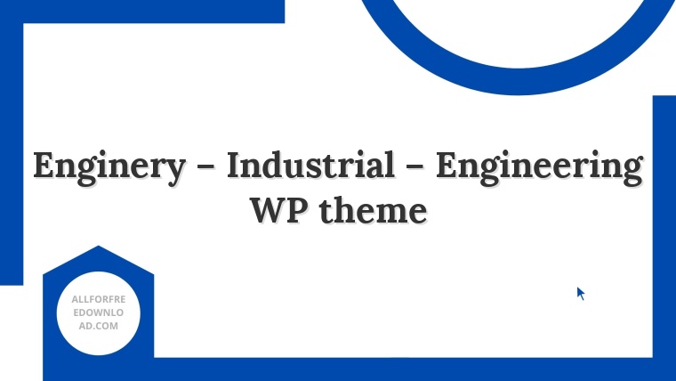 Enginery – Industrial – Engineering WP theme