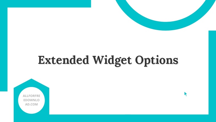 Extended Widget Options