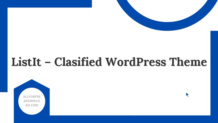 ListIt – Clasified WordPress Theme