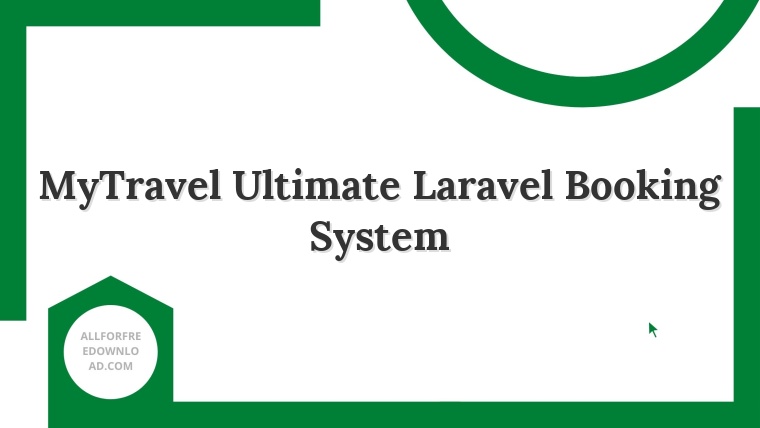 MyTravel Ultimate Laravel Booking System