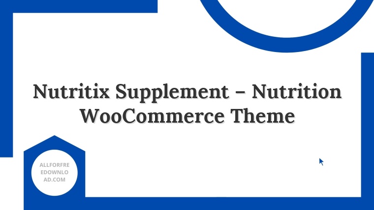 Nutritix Supplement – Nutrition WooCommerce Theme