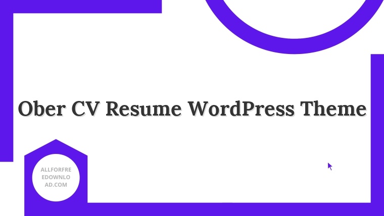 Ober CV Resume WordPress Theme