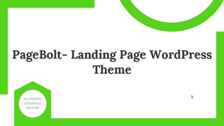 PageBolt- Landing Page WordPress Theme