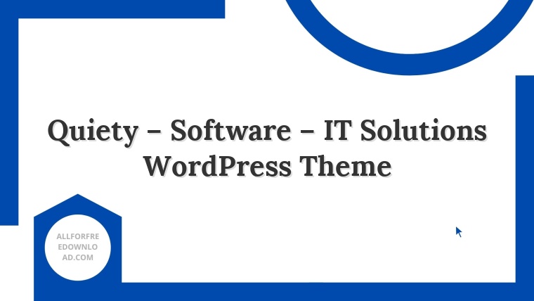 Quiety – Software – IT Solutions WordPress Theme