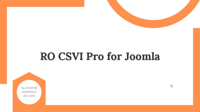 RO CSVI Pro for Joomla
