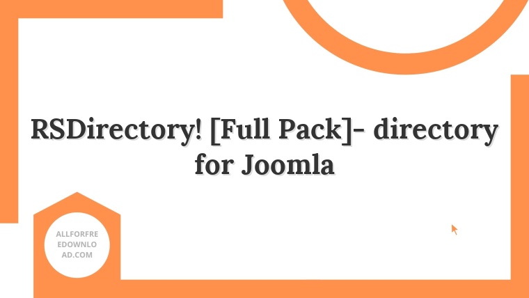 RSDirectory! [Full Pack]- directory for Joomla