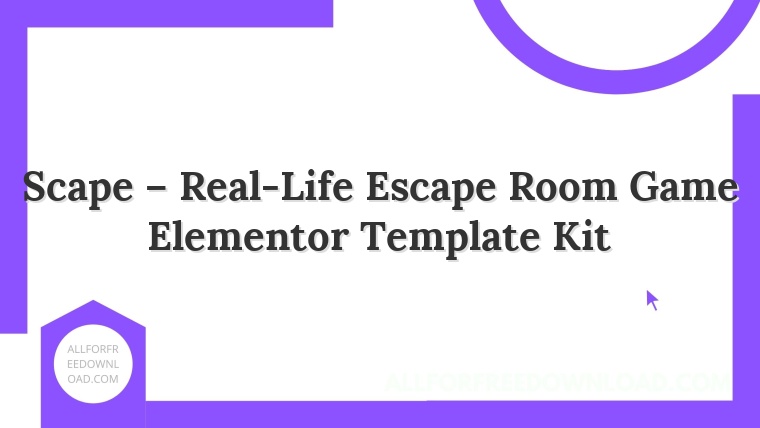 Scape – Real-Life Escape Room Game Elementor Template Kit
