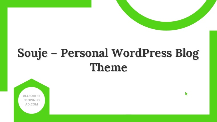 Souje – Personal WordPress Blog Theme