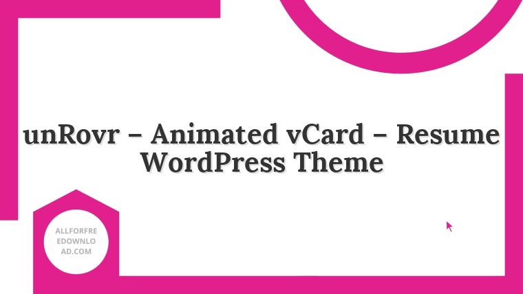 unRovr – Animated vCard – Resume WordPress Theme