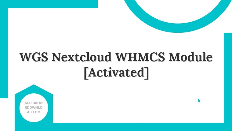 WGS Nextcloud WHMCS Module [Activated]
