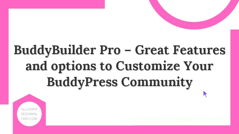 BuddyBuilder Pro – Great Features and options to Customize Your BuddyPress Community