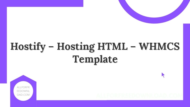 Hostify – Hosting HTML – WHMCS Template