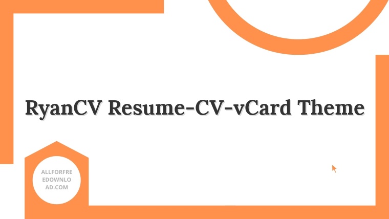 RyanCV Resume-CV-vCard Theme