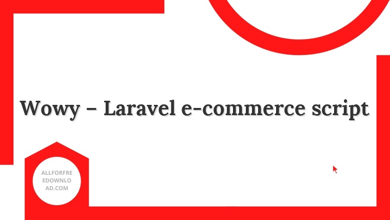 Wowy – Laravel e-commerce script