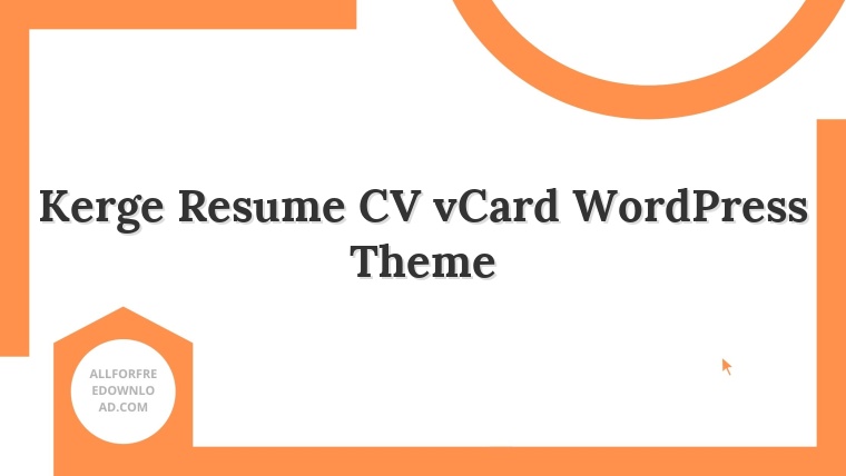 Kerge Resume CV vCard WordPress Theme