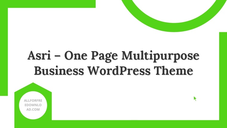 Asri – One Page Multipurpose Business WordPress Theme
