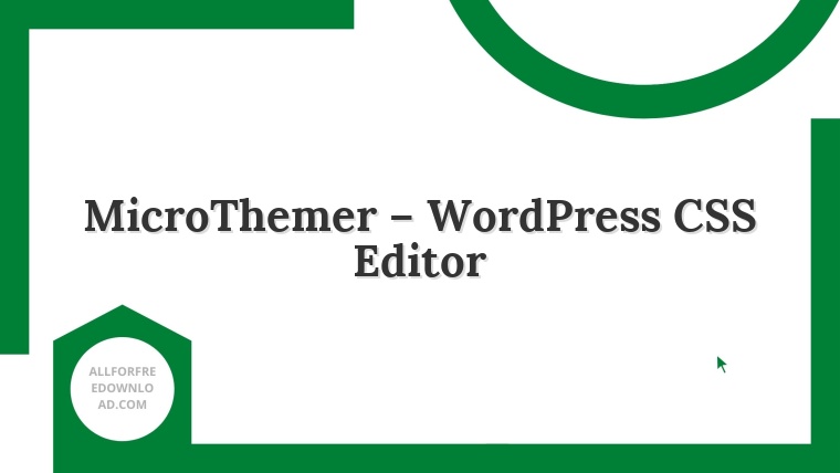 MicroThemer – WordPress CSS Editor